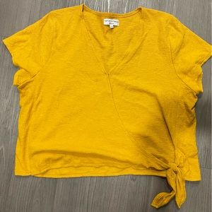 Madewell Texture & Thread Wrap-Tie Top